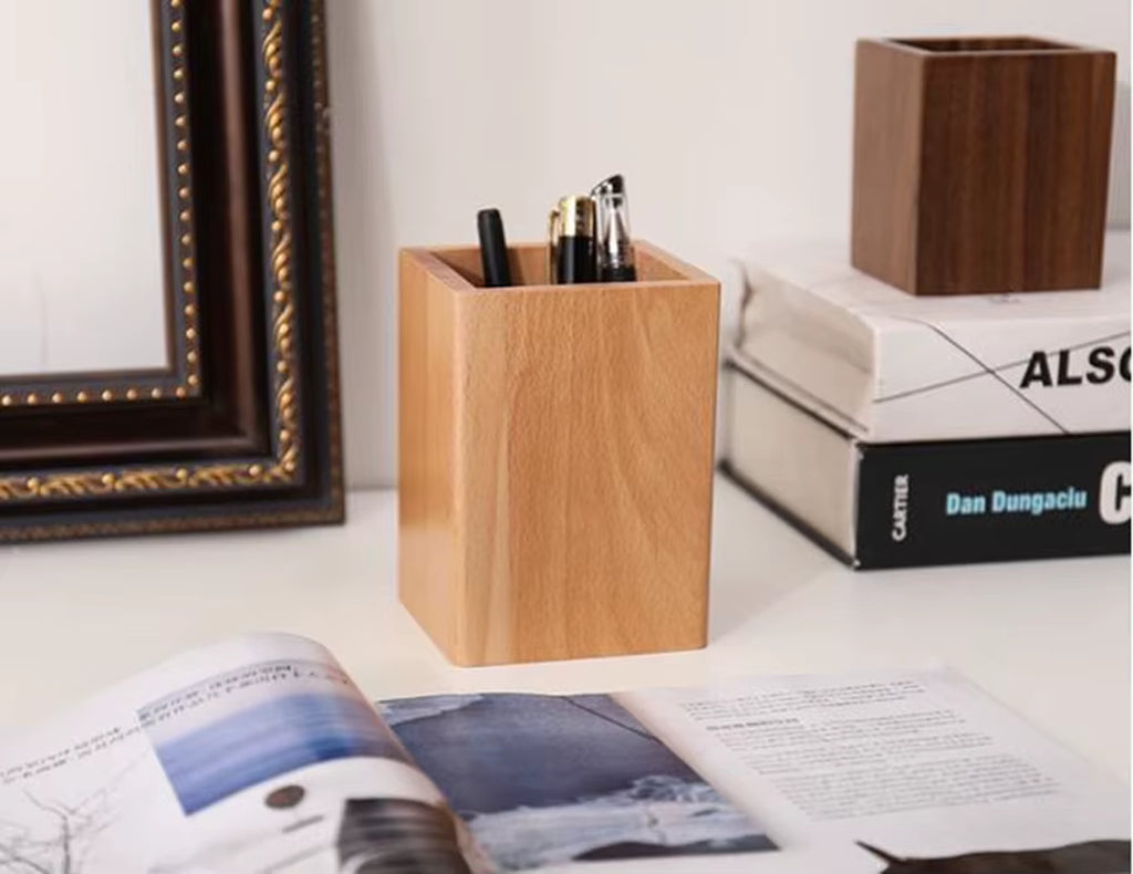 Walnut Desk Pen Holder